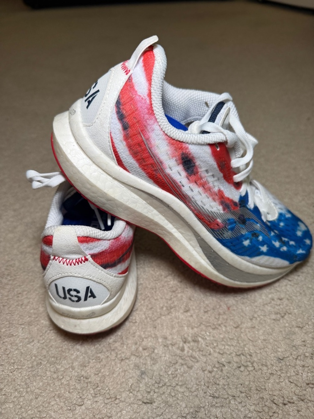 Saucony Womens Running Shoes - Red White Blue Star Pattern